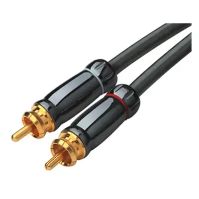 Kabel 2xCINCH / 2xCINCH pro HiFi délka 2,5m  HQ PREMIUM, dvojté stínění, celokovové pozlacené ko