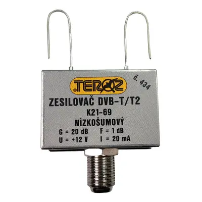 anténní zesilovač DVB-T / DVB-T2 20dB TEROZ č.434 F symetrizační člen