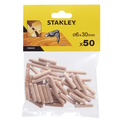 STA66430 STANLEY 50KS SPOJOVACÍCH VROUBKOVANÝCH DŘEVĚNÝCH KOLÍKŮ