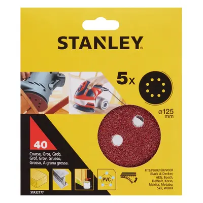 STA32177 STANLEY BRUSNÉ PAPÍRY PRO EXCENTRICKOU BRUSKU 125MM, P40, 5 KS