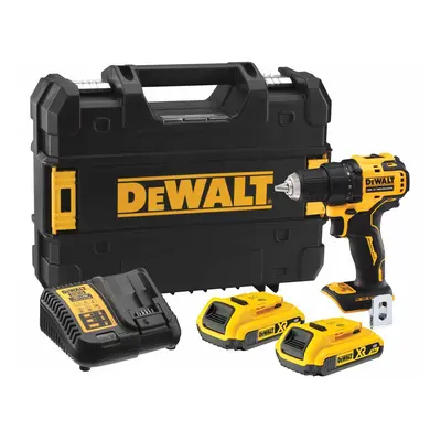 DCD708D2T DEWALT 18V AKU BEZUHLÍKOVÁ VRTAČKA/ŠROUBOVÁK , 2X BATERIE XR LI-ION 2,0 AH, KUFR T-STA