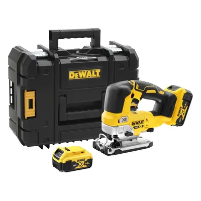 DCS334P2 DEWALT 18VOLT AKU BEZUHLÍKOVÁ PŘÍMOČARÁ PILA, 2 X 5,0 AH XR LI-ION, KUFR T-STAK