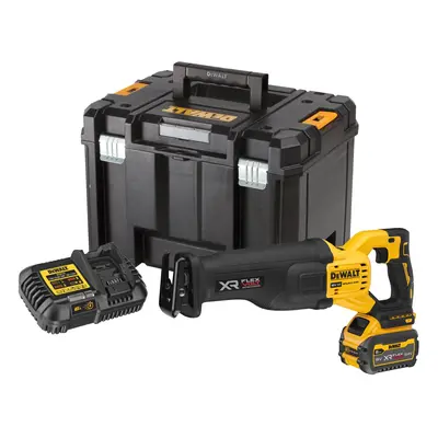 DCS386T1 DEWALT 18V FLEXVOLT ADVANTAGE MEČOVÁ PILA, 1 X 6,0 AH BATERIE, NABÍJEČKA, KUFR T-STAK