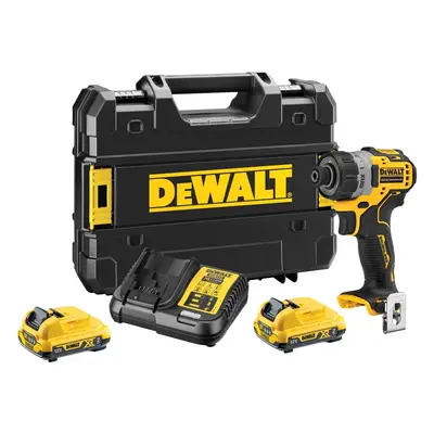 DCF601D2 DEWALT 12V AKU BEZUHLÍKOVÝ ŠROUBOVÁK 1/4", 2 X 2,0AH, NABÍJEČKA, KUFR T-STAK