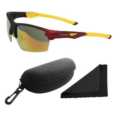 Brýle sluneční Polarized 255 - obroučky černé / skla červeno-zlatá zrcadlová / polarizační skla 