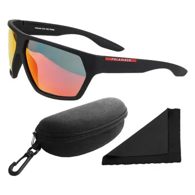 Brýle sluneční Polarized 261 - obroučky černé / skla červeno-zlatá zrcadlová / polarizační skla 