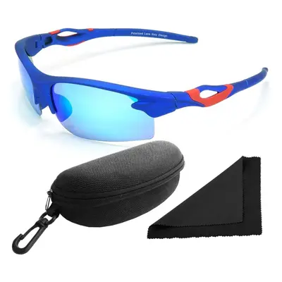 Brýle sluneční Polarized 174 - obroučky modré / skla modrá zrcadlová / polarizační skla / pouzdr