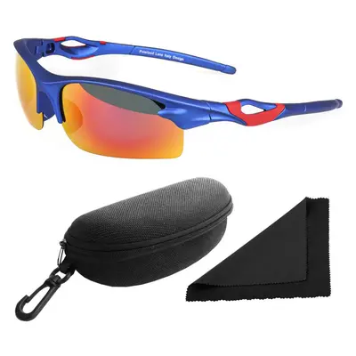 Brýle sluneční Polarized 174 - obroučky modré / skla červeno-zlatá zrcadlová / polarizační skla 