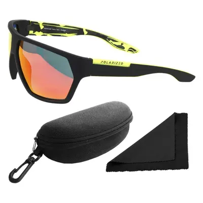 Brýle sluneční Polarized 261 - obroučky černá kamufláž / skla červeno-zlatá zrcadlová / polariza