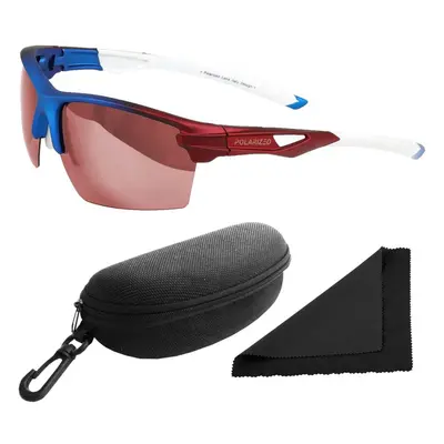 Brýle sluneční Polarized 255 - obroučky modré / skla červeno-zlatá zrcadlová / polarizační skla 