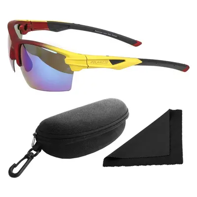 Brýle sluneční Polarized 255 - obroučky červené / skla modrá zrcadlová / polarizační skla / pouz