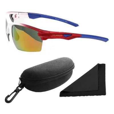 Brýle sluneční Polarized 255 - obroučky bílé / skla červeno-zlatá zrcadlová / polarizační skla /