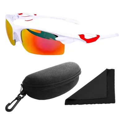 Brýle sluneční Polarized 174 - obroučky bílé / skla červeno-zlatá zrcadlová / polarizační skla /