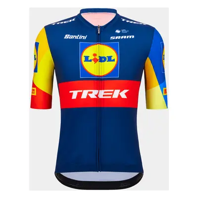 Santini Lidl-Trek Replica Race Jersey tmavě modrá/žlutá