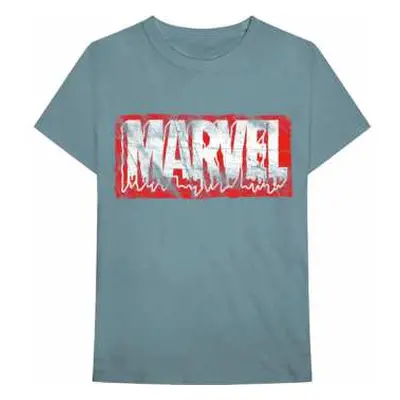 Tričko Distressed Dripping Logo Marvel Comics  XL