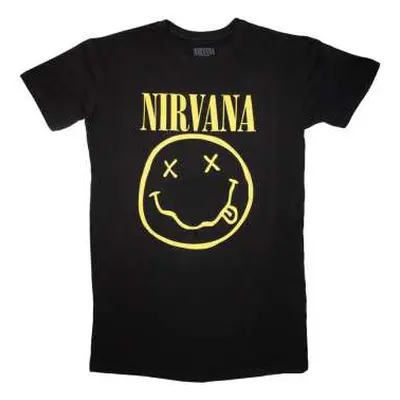 Nirvana Ladies T-shirt Dress: Yellow Happy Face (xxx-large) XXXL