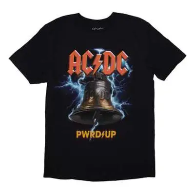 Ac/dc Unisex T-shirt: Pwrd-up In Rock We Trust (back Print & Ex-tour) (xxx-large) XXXL