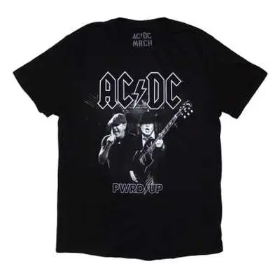 Ac/dc Unisex T-shirt: Pwrd-up B&w Photo Eu Tour '24 (back Print & Ex-tour) (xxx-large) XXXL