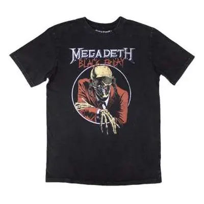 Megadeth Unisex Stone Wash T-shirt: Black Friday (back Print) (small) S