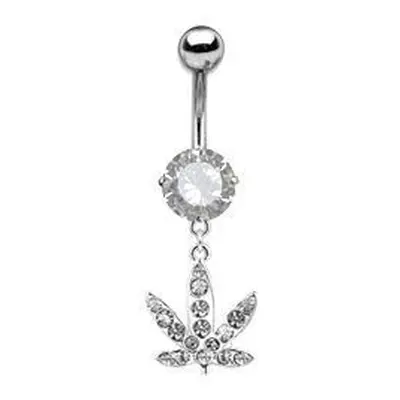 S4U Piercing do pupíku - list marihuany (čirá) - WP01130-C