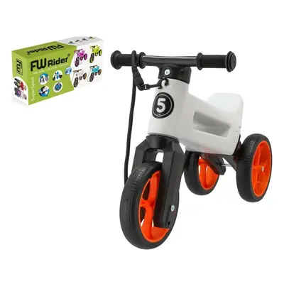 Teddies Odrážedlo FUNNY WHEELS Rider SuperSport bílé/oranžové 2v1+popruh