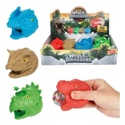 Teddies Dinosaurus hlava mačkací antistresový 8cm 4 druhy