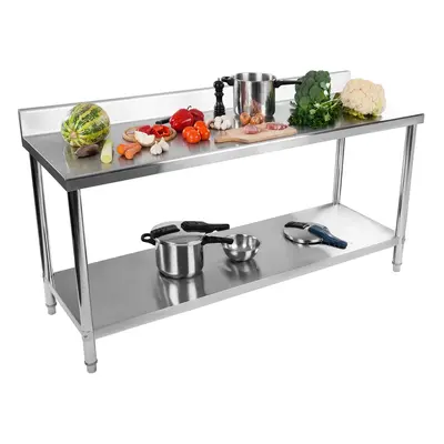 Pracovní stůl z ušlechtilé oceli ECO 200 x 60 cm 160 kg lemování - Pracovní stoly Royal Catering