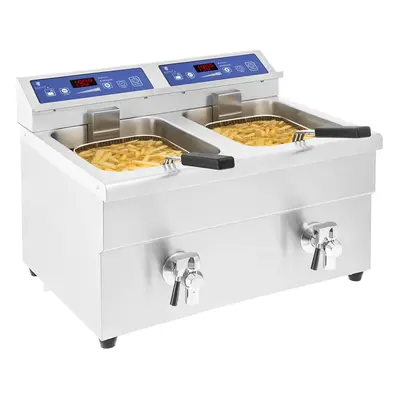 Indukční fritéza 2 x 10 l 2 x 3500 W vypouštěcí kohout časovač - Indukční fritézy Royal Catering