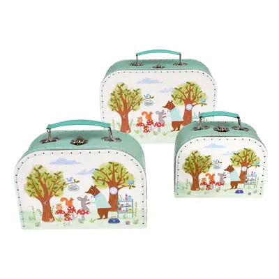 Kartonové dětské organizéry na hračky v sadě 3 ks 21x28x8 cm Woodland Friends – Rex London