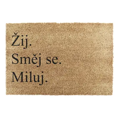 Rohožka z kokosového vlákna 40x60 cm Žij a Miluj – Artsy Doormats