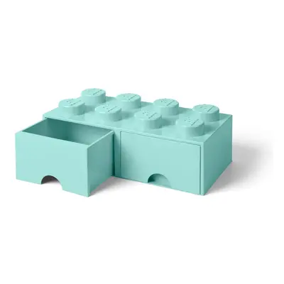 Mentolově zelený úložný box se dvěma šuplíky LEGO®