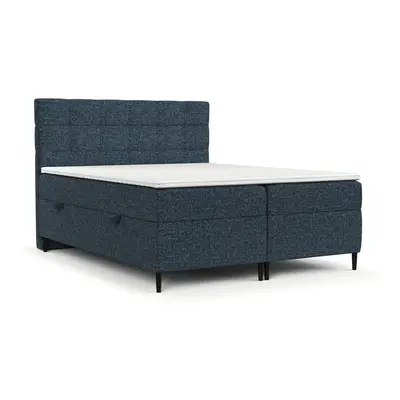 Tmavě modrá boxspring postel s úložným prostorem 140x200 cm Urbaneo – Maison de Rêve