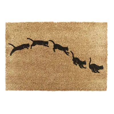 Rohožka z kokosového vlákna 40x60 cm Jumping Cats – Artsy Doormats