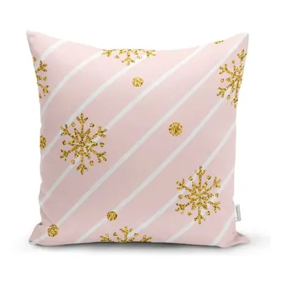 Vánoční povlak na polštář Minimalist Cushion Covers Gold Snowflakes, 42 x 42 cm