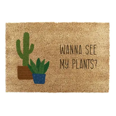 Rohožka z kokosového vlákna 40x60 cm Wanna See My Plants – Artsy Doormats