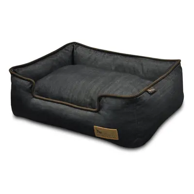 Tmavě modrý pelíšek pro psa 80x60 cm Lounge Bed Denim Medieval Blue / Dark Chocolate M – P.L.A.Y