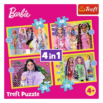 TREFL - Puzzle 4v1 - Šťastný svět Barbie / Mattel, Barbie