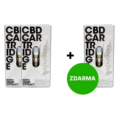 2+1 ZDARMA: BrainMax CéBéDé Cartridge STRONG, náplň do CéBéDé Pen Vaporizéru, 0,5 ml, 50%