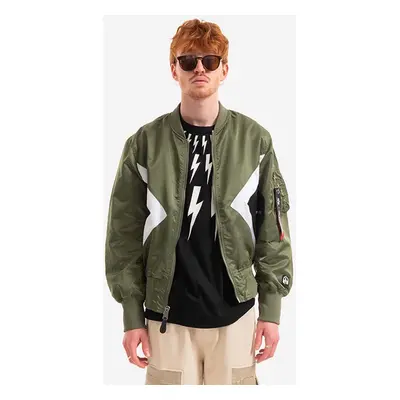 Oboustranná bomber bunda Alpha Industries x Neil Barrett MA-1 pánská, zelená barva, přechodná, 1