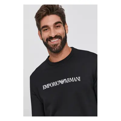 Mikina Emporio Armani pánská, tmavomodrá barva, s potiskem, 8N1MR6 1JRIZ