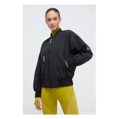 Bomber bunda adidas by Stella McCartney černá barva, přechodná, oversize, IP1370