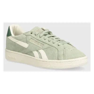 Semišové sneakers boty Reebok Classic CLUB C zelená barva