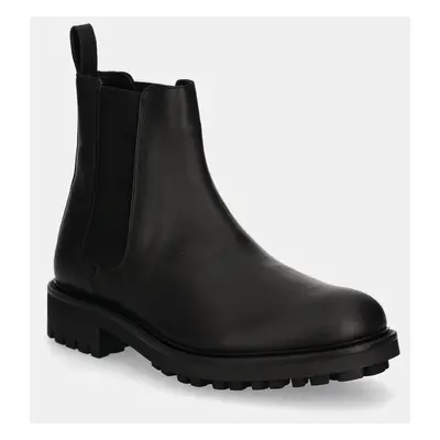 Kožené kotníkové boty Calvin Klein CHELSEA BOOT RUB pánské, černá barva, HM0HM01610