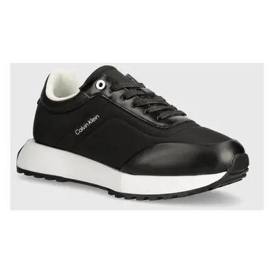 Sneakers boty Calvin Klein LOW TOP LACE UP W PADDING černá barva, HM0HM01483