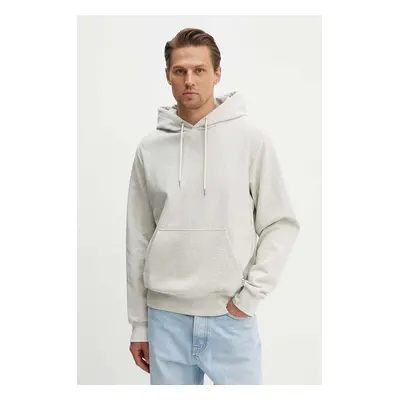 Bavlněná mikina A.P.C. Hoodie Bruce pánská, béžová barva, s kapucí, melanžová, COGWV.H27867.PAA