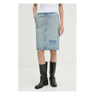 Džínová sukně Moschino Jeans modrá barva, mini, J0106