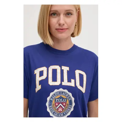 Bavlněné tričko Polo Ralph Lauren modrá barva