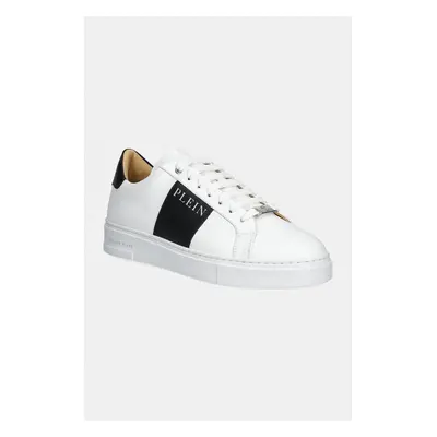 Kožené sneakers boty Philipp Plein Nappa Lo-Top bílá barva, USC0657 PLE010N