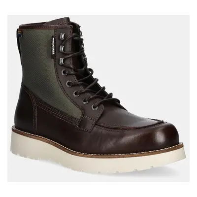 Boty Tommy Hilfiger TH AMERICAN MIX CORDURA BOOT pánské, hnědá barva, FM0FM05196