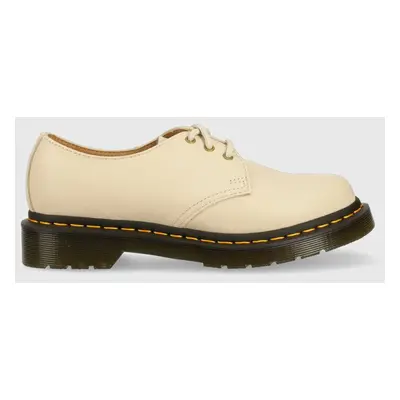 Kožené polobotky Dr. Martens dámské, béžová barva, na platformě, DM24256292